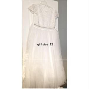 Girls white dress size 12